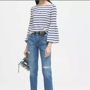 Banana public striped bell sleeve top XS EXTRA SMALL